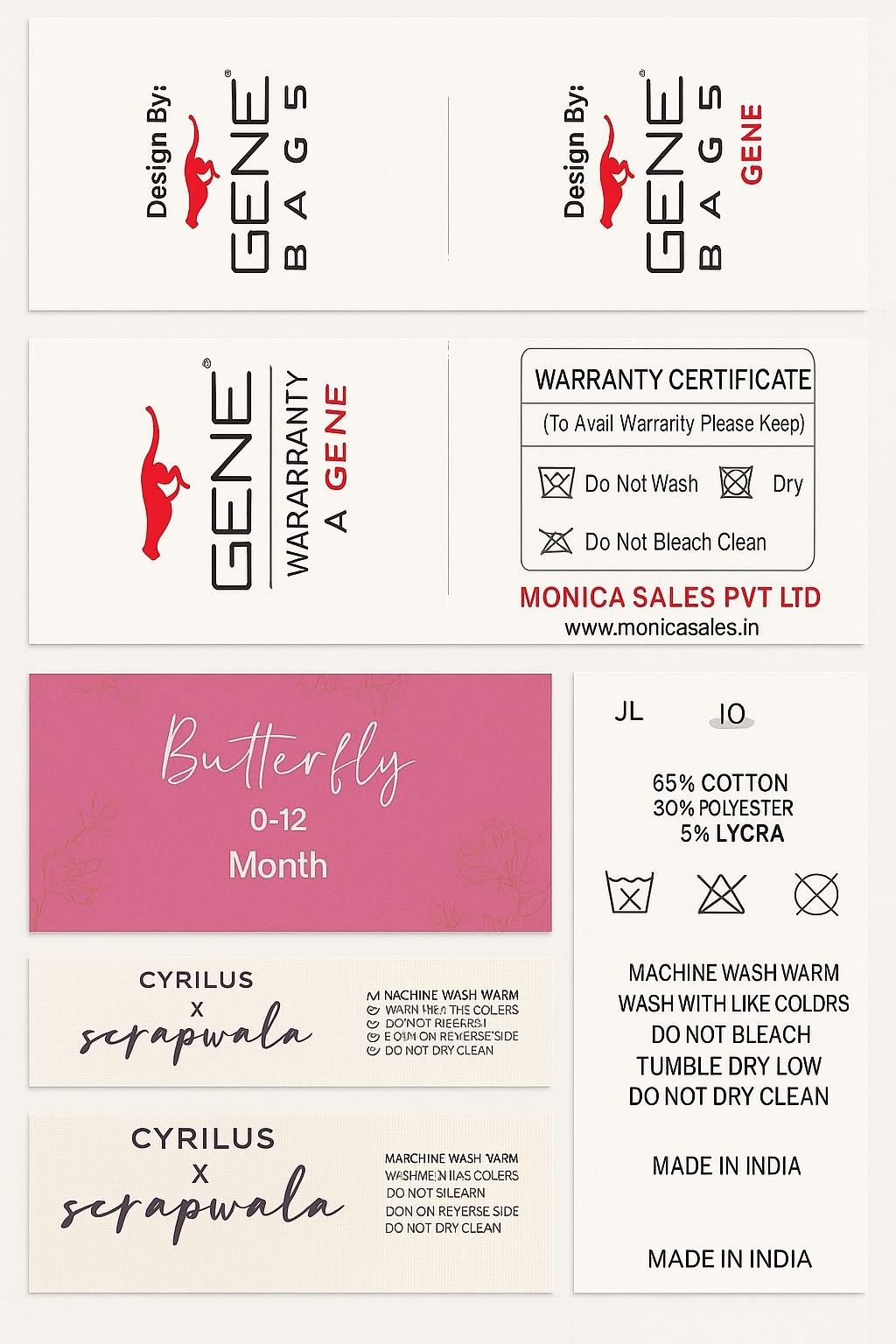 Wash Care Label Detail