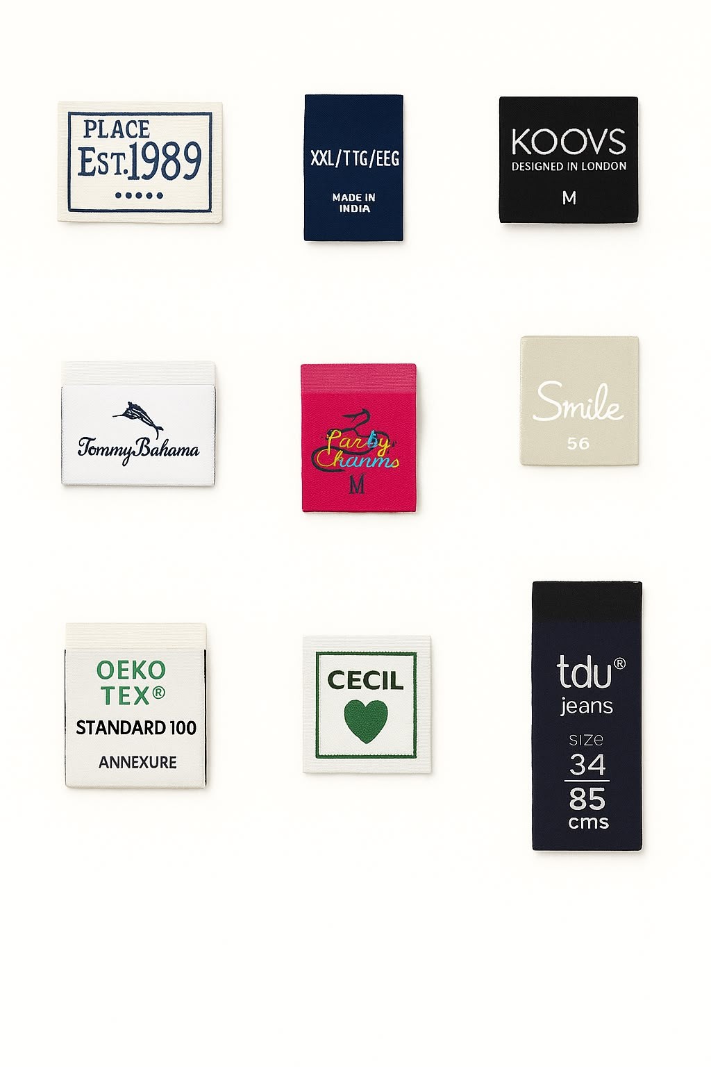 Custom woven labels manufactured by Divine Labels